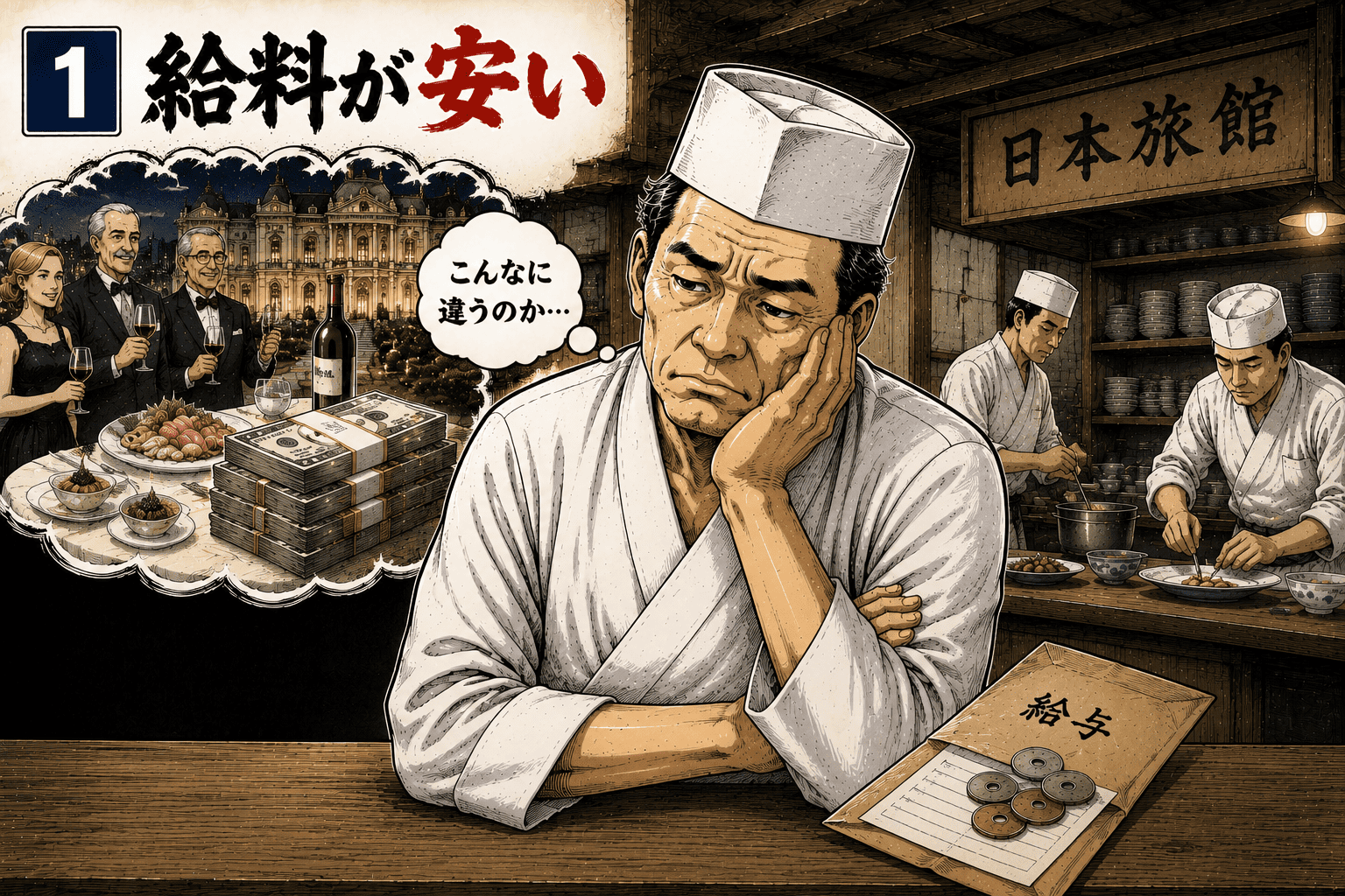 ① 給料が安い