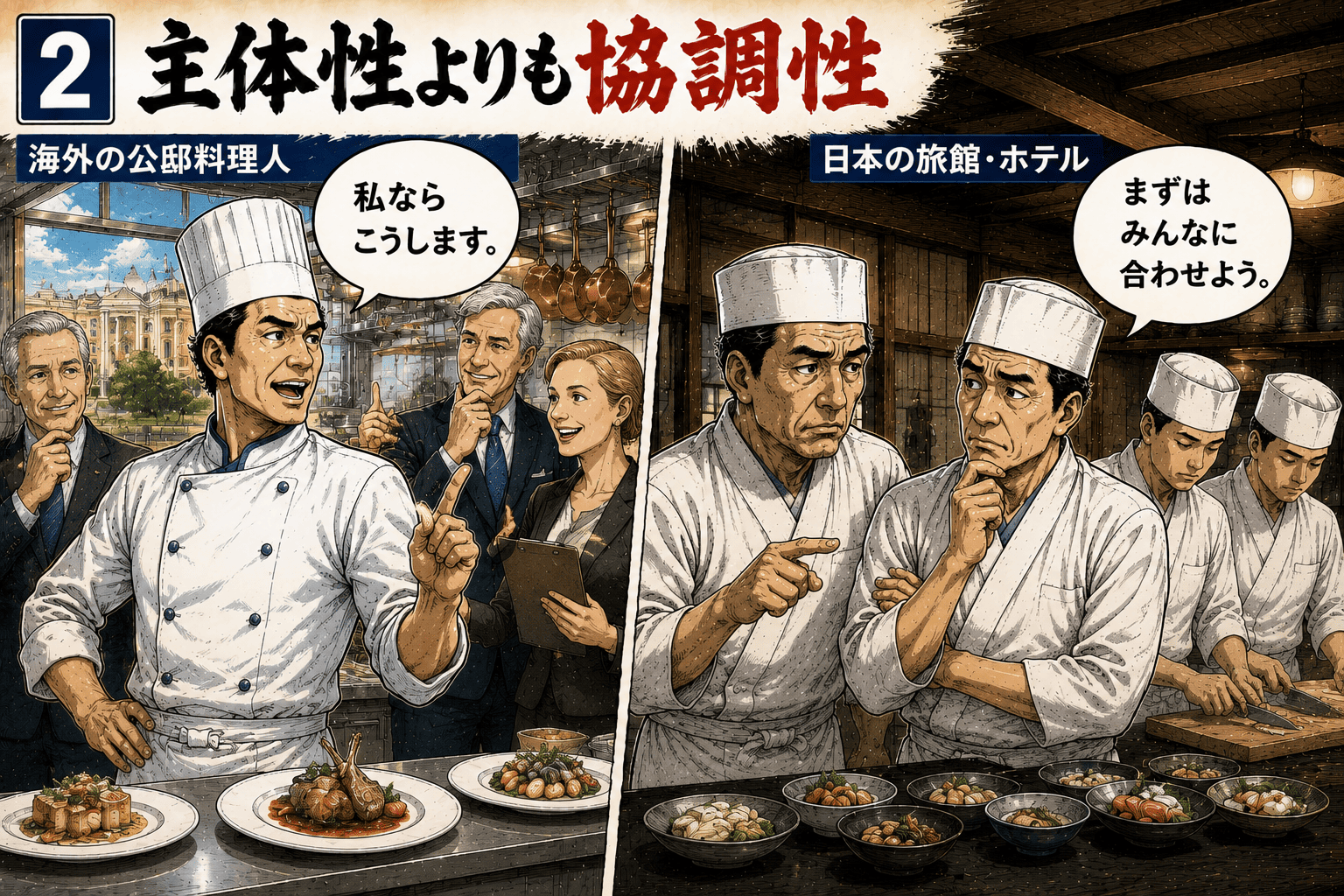 ② 主体性よりも協調性