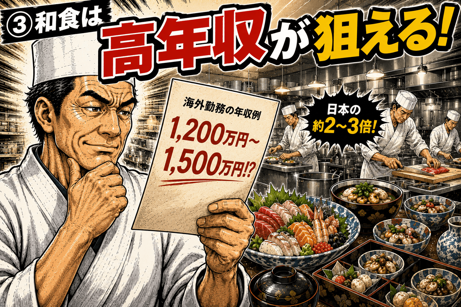 ③和食は高年収が狙える！