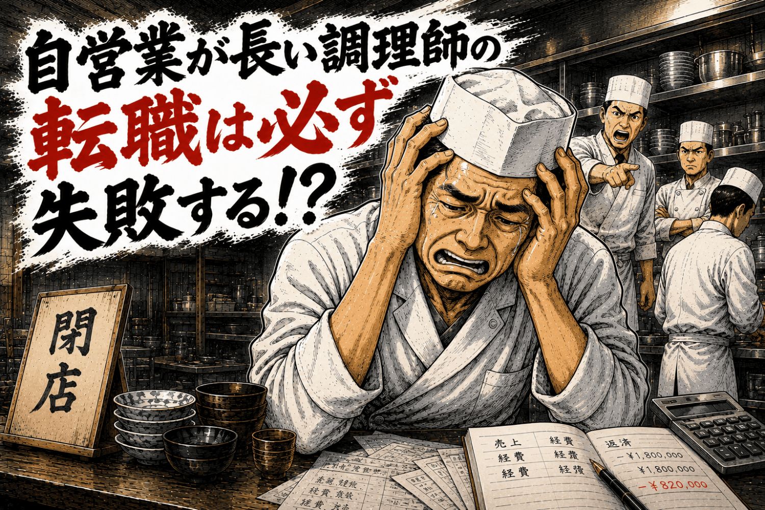 自営業が長い調理師の転職は必ず失敗する⁉