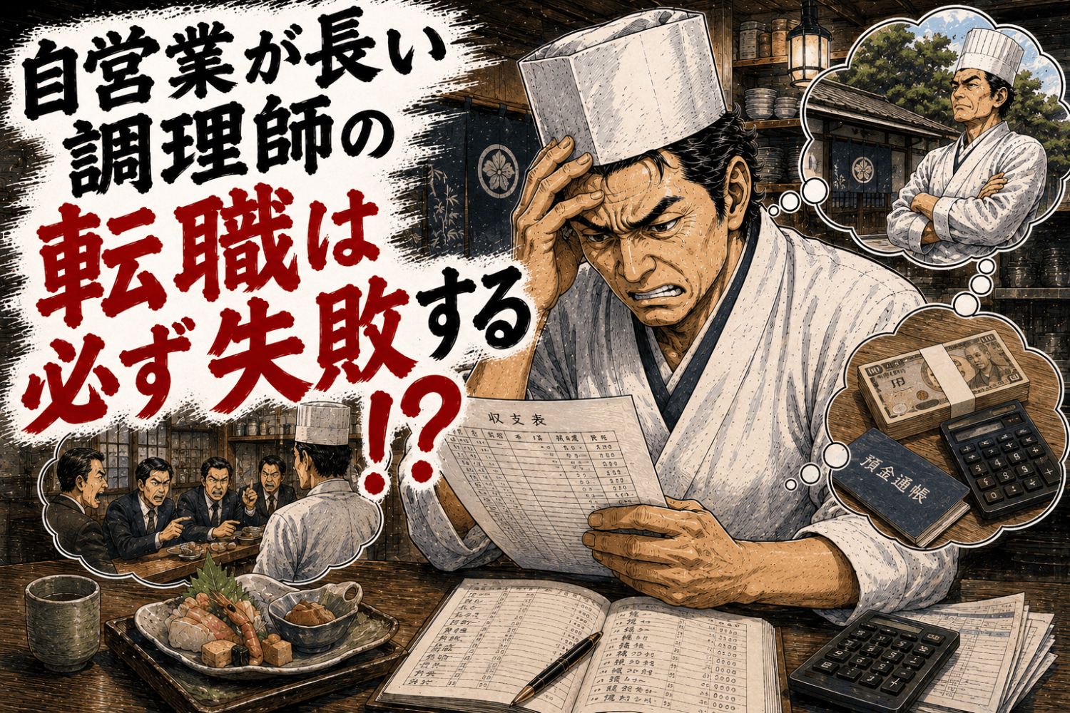 自営業が長い調理師の転職は必ず失敗する⁉