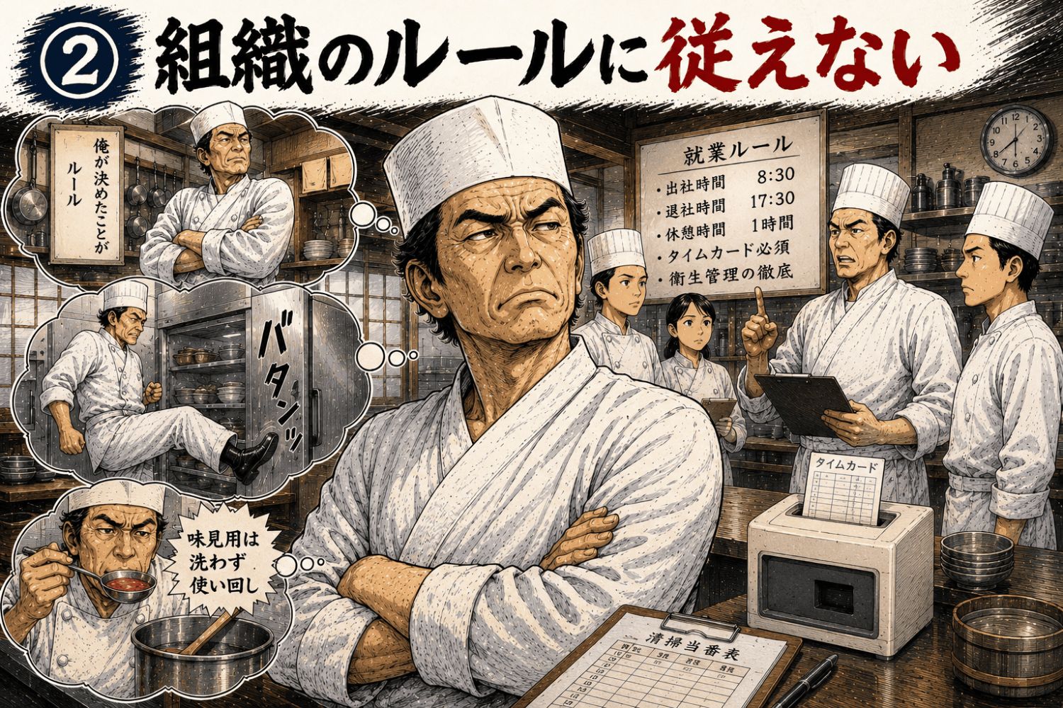 ②組織のルールに従えない