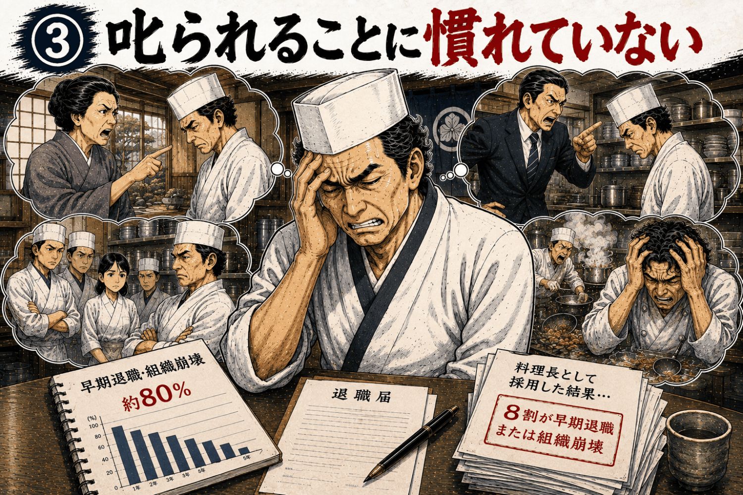 ③叱られることに慣れていない