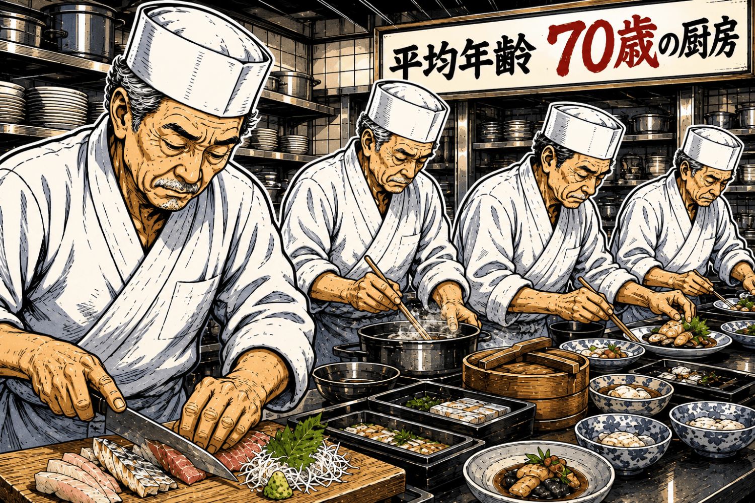 60代以上も積極採用。平均年齢70歳の厨房も
